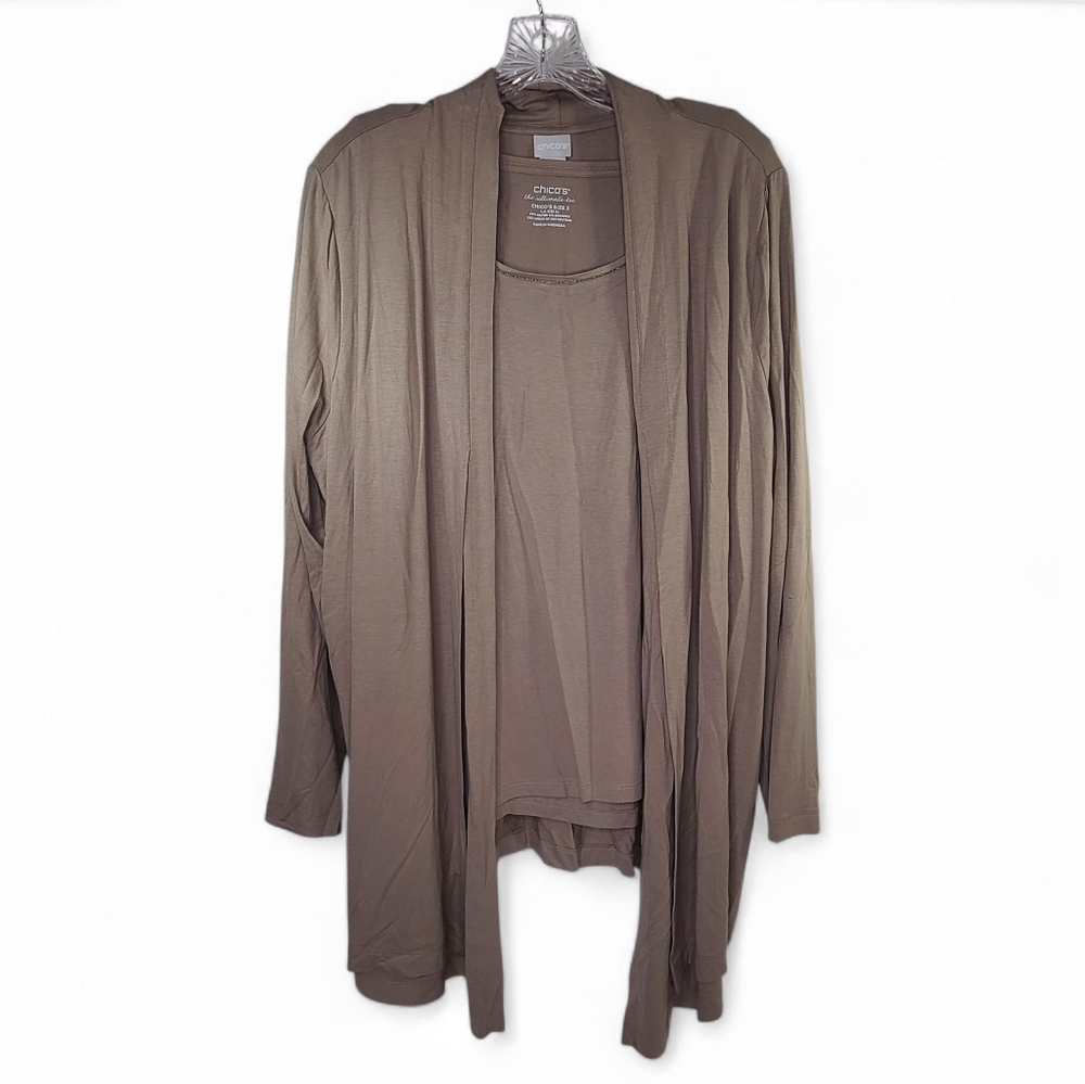 Women's Brown Open Front Cardigan